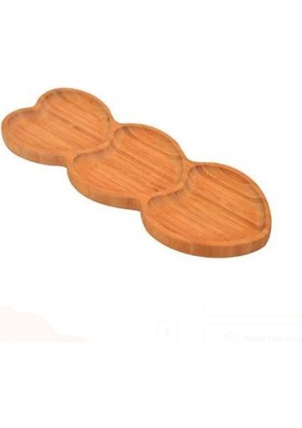 Amor 3 Bölmeli Kalp Çerezlik - Açık Kahverengi - 27 cm modelleri