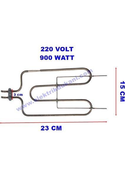 Izgara Rezistansı 900W 220V Flanşlı 6,5 ? Cr-Ni