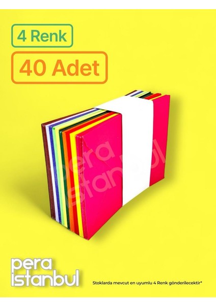 4 Renk 40 Adet 13X18 Renkli Mektup Davetiye Organizasyon Zarfı