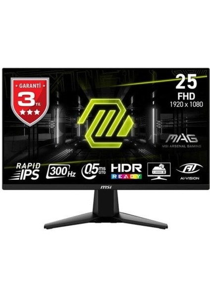Msı 24.5 Mag 255XF 0.5ms(gtg) 300HZ Gamıng Monitör 1920X1080(FHD)