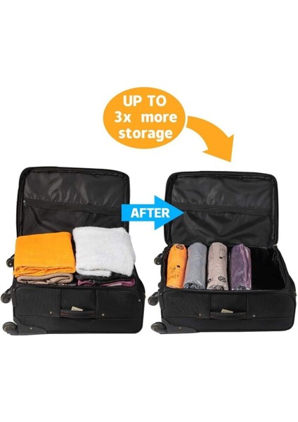 Turuncu 3'lü Vakumlu Seyahat Poşet Seti, Çorap, Yastık, Nevresim, Havlu, Iç Çamaşırı indirimleri