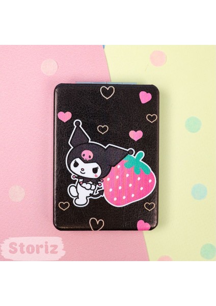 Kuromi Figürlü Mini Cep Aynası 8.6 cm x 6.2 cm - Siyah Çilek Model 3 fırsatları