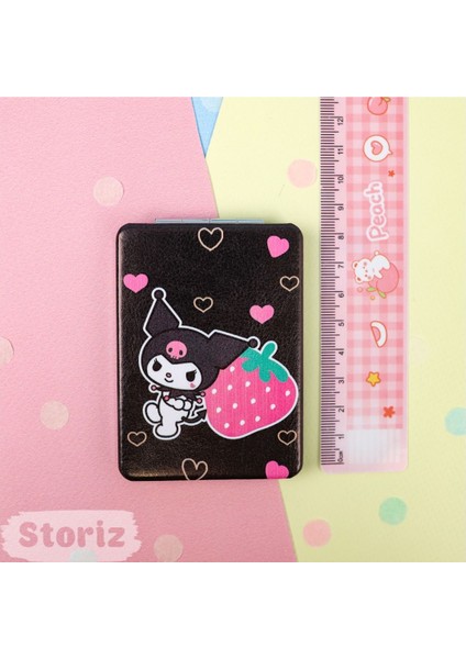 Kuromi Figürlü Mini Cep Aynası 8.6 cm x 6.2 cm - Siyah Çilek Model 3 indirimleri