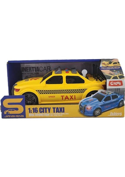 oyuncak ışıklı ve Sesli Sürtmeli Taxi
