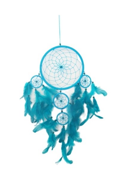 Turkuaz Rengi Kuş Tüylü Boncuklu Düş Kapanı El Yapımı Duvar Süsü modelleri