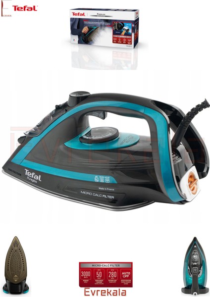 Mavi Buharlı Ütü 3000W, Hafif ve Güçlü, Otomatik Kapanma Özelliği