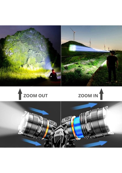 PS-8002 Sensörlü Zoomlu Profesyonel Şarjlı Kafa Lambası fırsatları