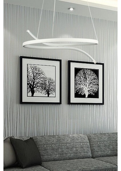 Snake Modern Tasarım Beyaz Renk Beyaz Ledli Yatak Odası - Cafe - Mutfak - Salon LED Avize fiyatları