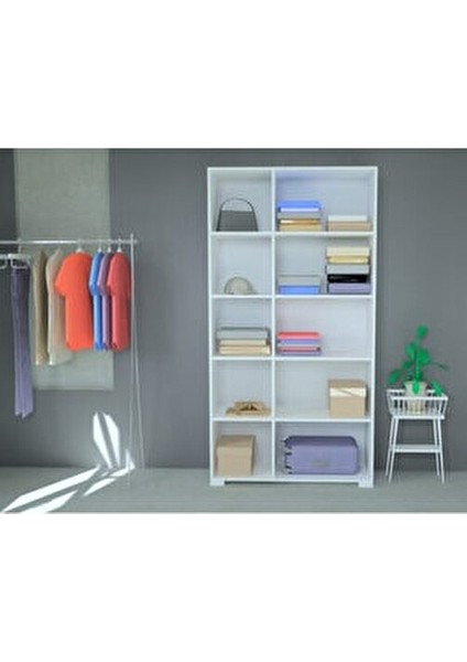 Açık Raflı Giysi Odası Dolabı Modern Tasarım Suntalam Malzemeden Üretilmiştir modelleri