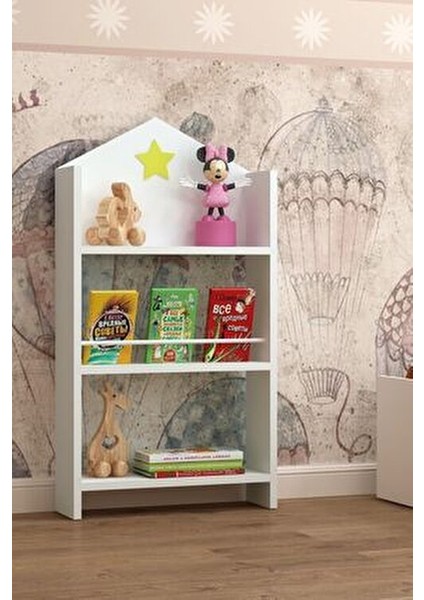 Kaitos Montessori Kitaplık Suntalam Malzeme ile 50x93x15 Cm Beyaz Renkli Modern Tasarım fırsatları