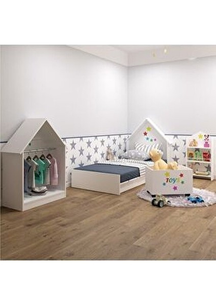 Kaitos Montessori Kitaplık Suntalam Malzeme ile 50x93x15 Cm Beyaz Renkli Modern Tasarım indirimleri