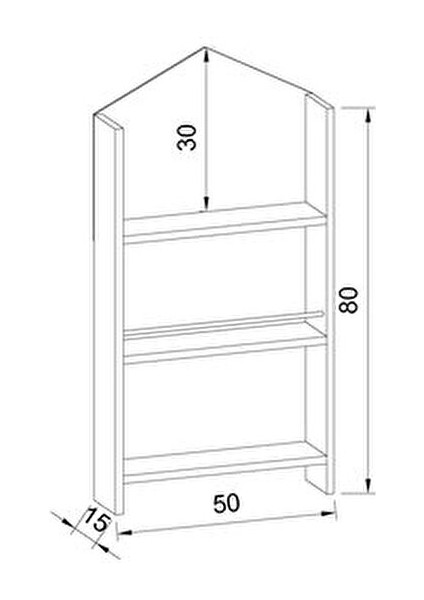 Kaitos Montessori Kitaplık Suntalam Malzeme ile 50x93x15 Cm Beyaz Renkli Modern Tasarım