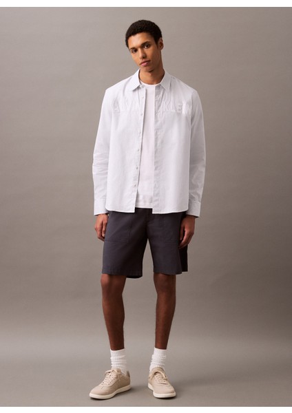 Açık Mavi Erkek Gömlek LV04RB119GCIQ Ls Oxford Logo Shırt