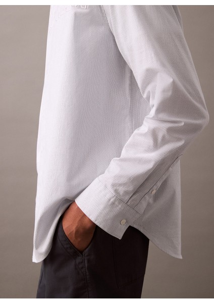 Açık Mavi Erkek Gömlek LV04RB119GCIQ Ls Oxford Logo Shırt fırsatları