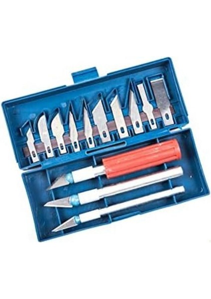 Zanaat 16 Parça Hobi Gravür Ahşap Heykel Çömlek Oyma Şekil Verme 13 Maket Bıçak Neşter Seti