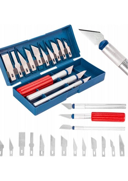 Zanaat 16 Parça Hobi Gravür Ahşap Heykel Çömlek Oyma Şekil Verme 13 Maket Bıçak Neşter Seti