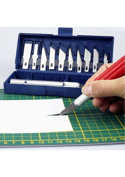 Zanaat 16 Parça Hobi Gravür Ahşap Heykel Çömlek Oyma Şekil Verme 13 Maket Bıçak Neşter Seti