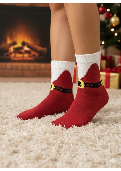 Kutulu 2 Çift Yılbaşı Çorabı Seti Noel Konseptli Hediyelik (Pamuklu) indirimleri