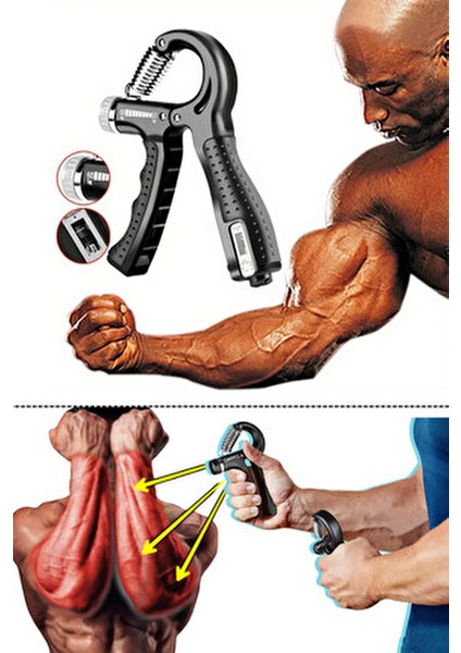 Ayarlı (Sayaçlı) El Yayı 5-60 kg Kaydırmaz Damar Çıkartıcı Bilek Kas Güçlendirme Aleti fiyatları