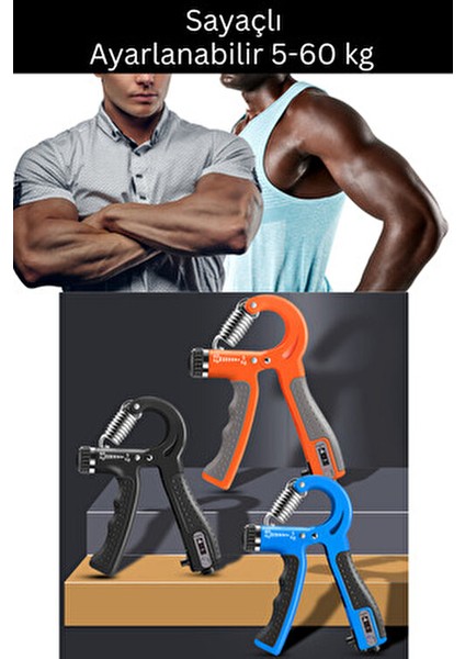 Ayarlı (Sayaçlı) El Yayı 5-60 kg Kaydırmaz Damar Çıkartıcı Bilek Kas Güçlendirme Aleti modelleri