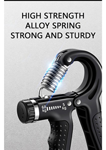 Ayarlı (Sayaçlı) El Yayı 5-60 kg Kaydırmaz Damar Çıkartıcı Bilek Kas Güçlendirme Aleti fırsatları