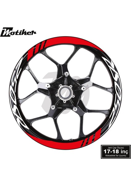 Cfmoto 250SR Geniş Jant Sticker Modeli 16'lı Kırmızı Beyaz