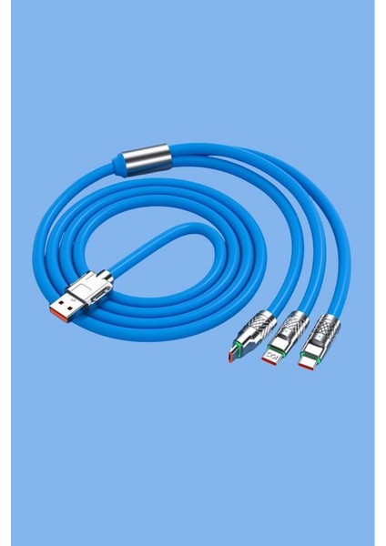 3 Şarj Aleti 1 Arada Çinko Alaşım Hızlı Şarj Kablosu Turuncu indirimleri