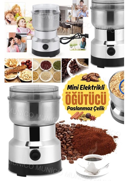 Paslanmaz Çelik Elektrikli Çok Amaçlı Baharat ve Kahve Öğütücü Mini Değirmen indirimleri