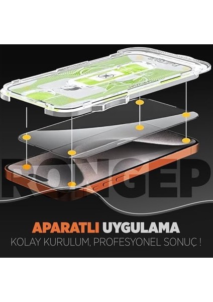 17 Pro Max (6.9") Için Kolay Kurulum Ekran Koruyucu Otomatik Toz Toplayan Hava Kabarcığı Bırakmayan Dokunmatik ve Görüntü Kalitesini Bozmayan 17 Pro Max Ekran Koruyucu Cam