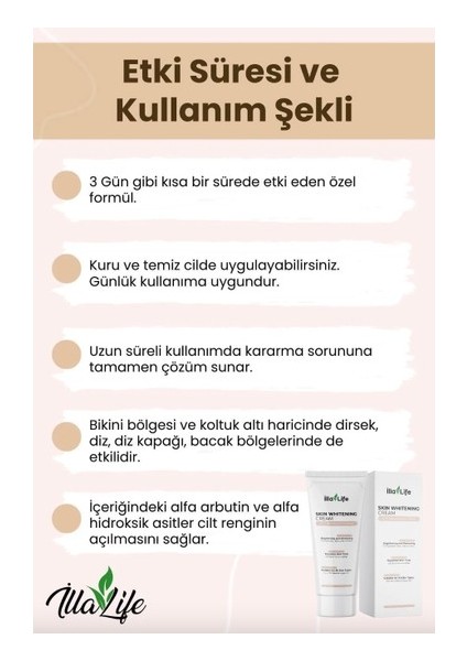 Koltuk Altı & Bikini Bölgesi Beyazlatıcı Krem – Cilt Tonu Açıcı 50 ML modelleri