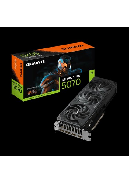 Gıgabyte GV-N5070WF3OC-12GD, RTX5070, Wındforce Oc, 12GB, Gddr7, 192BIT, 3 Fanlı, 1xhdmı, 3xdp, Gamıng Ekran Kartı