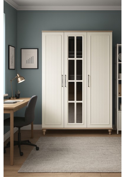 Nefes Mdf 3 Kapaklı Genç Odası Dolabı – Fonksiyonel ve Dayanıklı