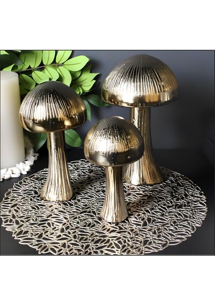 3'lü Pirinç Dekoratif Mantar