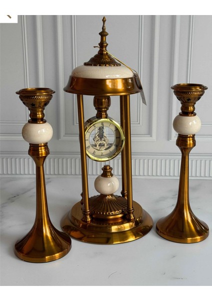 3'lü Antik Saatli Konsol Seti