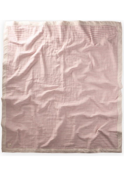 Kalın Biyeli Çift Kat Ham Battaniye 85X90 cm Gül Kurusu Çizgili fiyatları