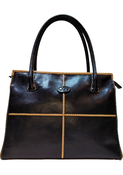 Yomra Siyah Deri Kadın Omuz Çantası 18 Yomra