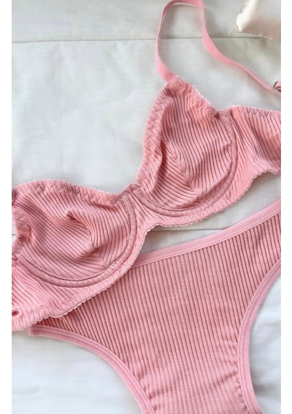 Kadın Pembe Penye Iç Çamaşır Takımı fiyatları