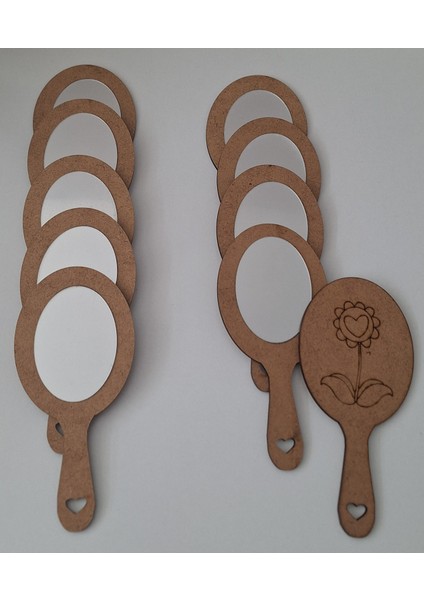 10'lu Ahşap El Aynası Okul Kreş Aktivite Etkinlik Aile Katılımı Boyama