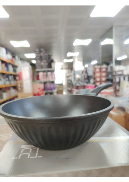 Döküm Granit Wok Tava 28CM 5mm Kalınlıkta Şık Tasarım Vok Tava modelleri