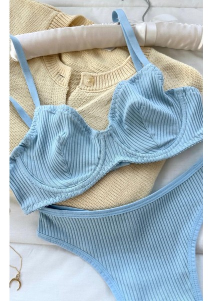 Kadın Mavi Penye Iç Çamaşır Takımı fiyatları