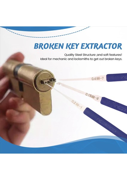 12PCS Mavi Kilit Seçim Kırık Anahtar Kaldır Otomatik Çilingir Aracı Anahtar Çıkarıcı Donanım Paslanmaz Çelik Tutucu Dıy El Aletleri (Yurt Dışından) fırsatları