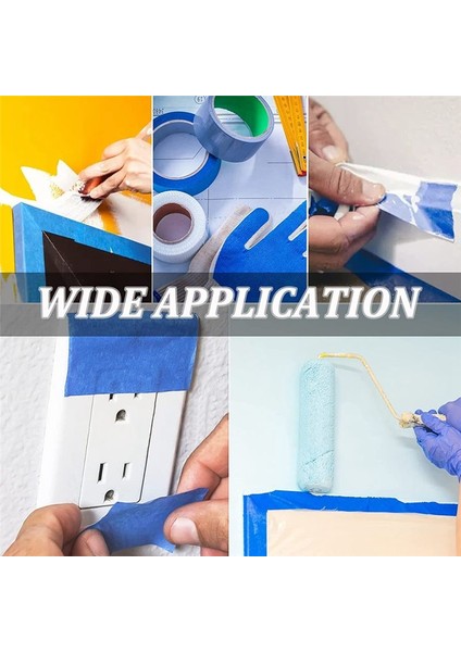 3rolls Mavi Ressamlar Bant Çok Yüzlü Orta Yapışkan Boya Bandı Güvenli Duvar Boyası Kenar Kaplama-1 Inç x 22 Yarda (Yurt Dışından) modelleri