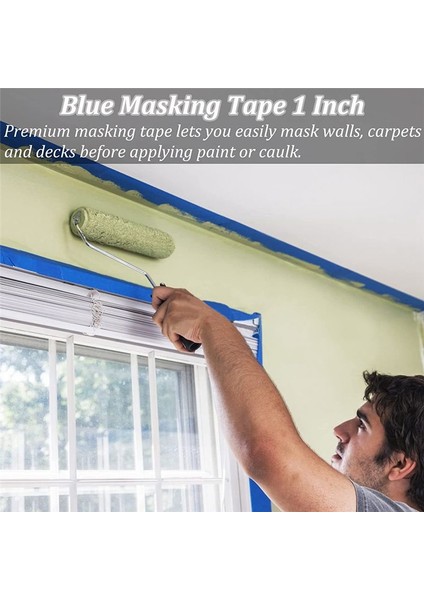 3rolls Mavi Ressamlar Bant Çok Yüzlü Orta Yapışkan Boya Bandı Güvenli Duvar Boyası Kenar Kaplama-1 Inç x 22 Yarda (Yurt Dışından) fırsatları