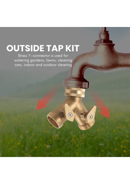 3/4 Inç 2 Yollu Hortum Ayırıcı Pirinç Y Valf Bahçe Musluk Konektörü 2 X3/4 Inç Pirinç Su Musluk Dış Musluk Kiti (Yurt Dışından) fırsatları