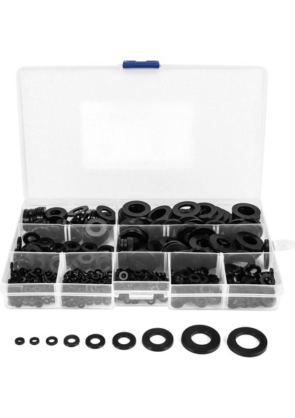 600PCS Siyah Naylon Düz Yıkayıcı Ürünlük Kiti M2 M2 5 M3 M4 M5 M6 M8 M10 M12 Düz Onarım Yıkayıcı Mobilya Conta Kiti (Yurt Dışından)