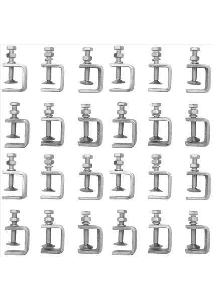 24PCS C Kelepçeleri U Metal Çalışma Için Kelepçeler Kararlı Geniş Çene Açıklığı ve Koruyucu Pedleri ile Küçük Masa Kelepçesi/ı-Beam Tasarımı (Yurt Dışından)