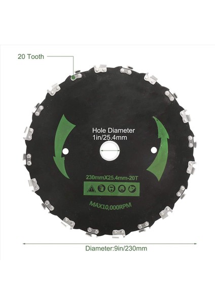2pcs 9 Inç Zincir Testere Diş Biçme Bıçağı 14 Diş Testere Fırça Kesici Çimen Ağır Hizmet (A) (Yurt Dışından) indirimleri