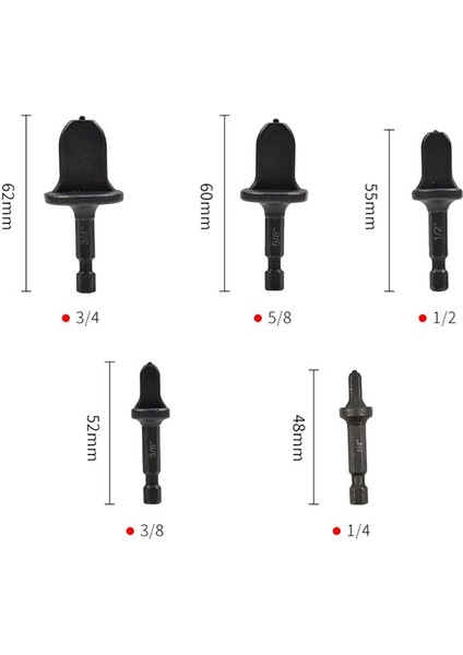 5pcs Parlama Alet Bakır Boru Elektrikli Rayba Klima Hex Sap Tüp Genişletici Set Takma Matkap Ucu (Yurt Dışından) fırsatları