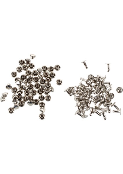 50 Set 4mm Yuvarlak Perçinli Hızlı Saplama --- Gümüş (Yurt Dışından)