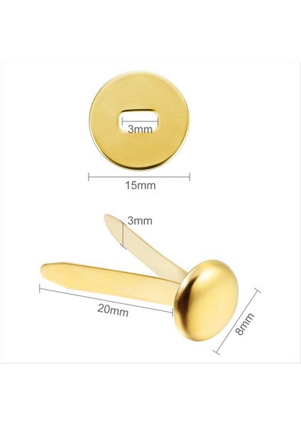 300 Adet 3/4 Inç Pirinç Kağıt Bağlantı Elemanları Kağıt Brads ve 300 Adet Kaplı Pirinç Rondelaları Delik Yumruk Altın 20MM ile (Yurt Dışından) fırsatları